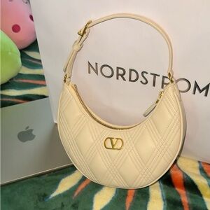 Valentino Ivory Quilted Shoulder Bag